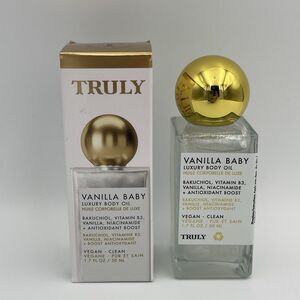 TRULY Vanilla Baby Luxury Body Oil Plumping Body Shimmer Oil 1.7 fl oz/50ml New